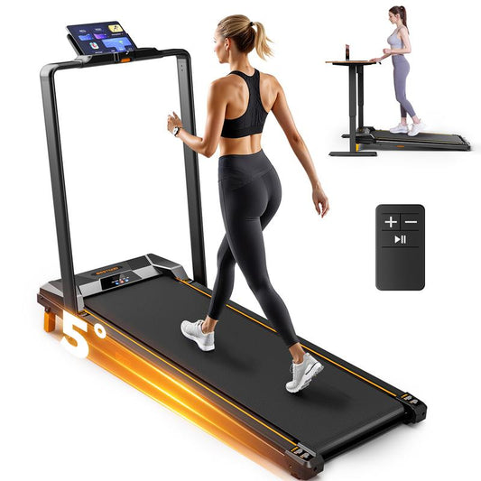 Bestgod Incline Treadmills Home, 330 Lbs Capacity, 3-In-1 under Desk Treadmill, Shock-Absorbing Quiet Walking Pad, Indoor Mini Exercise Equipment with Remote Control, Portable, Compact, Collapsible, with LED Display and Manual, Office Use, T1 Classic