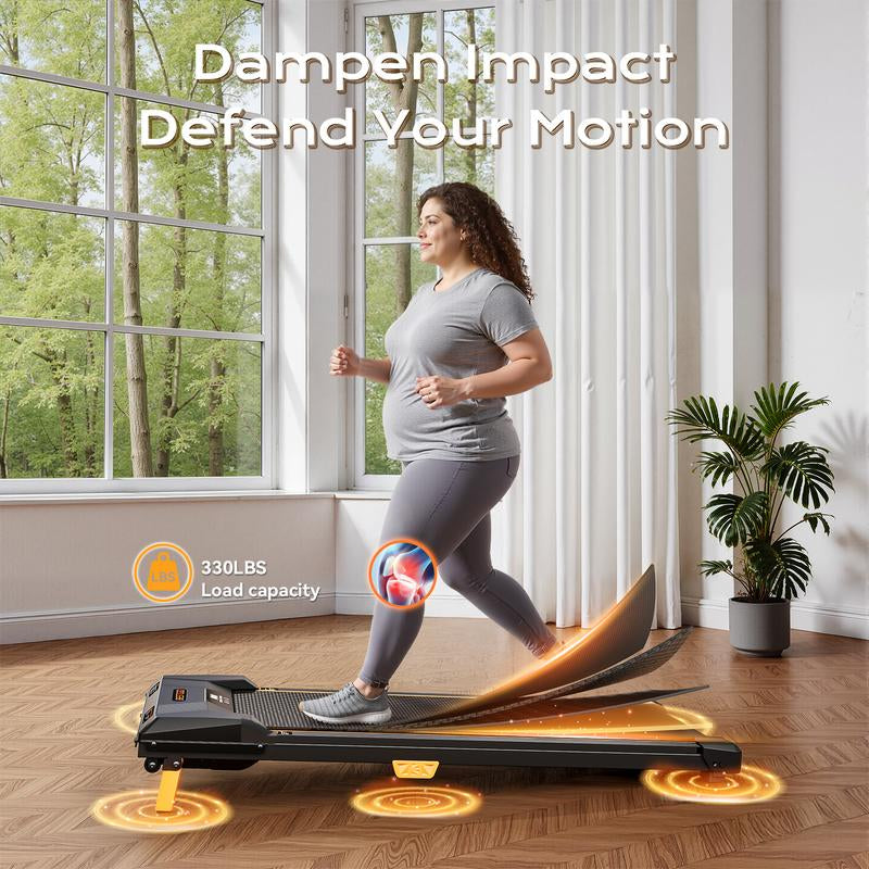 Bestgod Incline Treadmills Home, 330 Lbs Capacity, 3-In-1 under Desk Treadmill, Shock-Absorbing Quiet Walking Pad, Indoor Mini Exercise Equipment with Remote Control, Portable, Compact, Collapsible, with LED Display and Manual, Office Use, T1 Classic