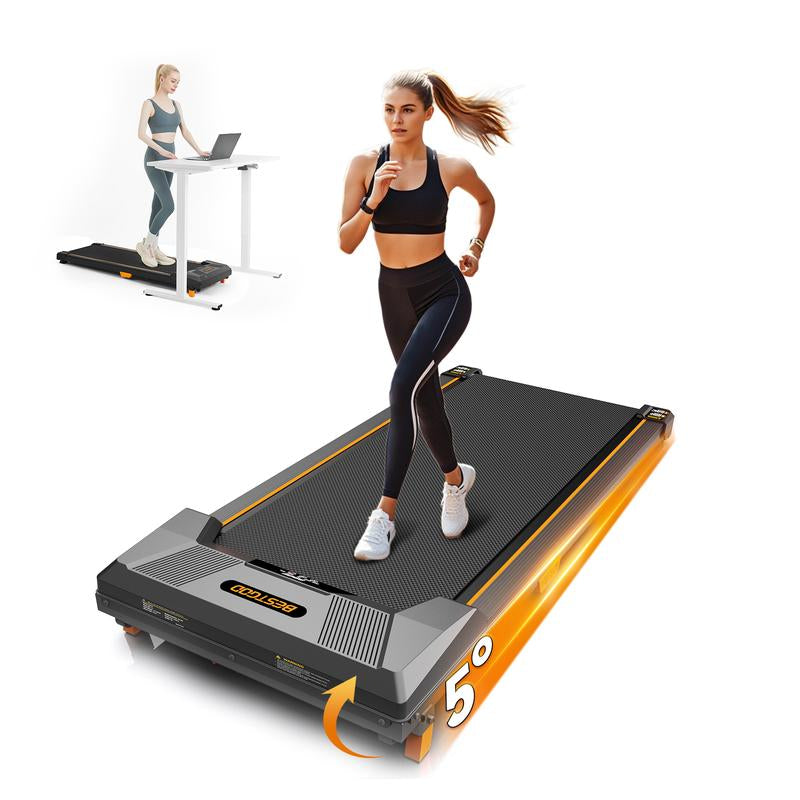 Bestgod Incline Treadmills Home, 330 Lbs Capacity, 3-In-1 under Desk Treadmill, Shock-Absorbing Quiet Walking Pad, Indoor Mini Exercise Equipment with Remote Control, Portable, Compact, Collapsible, with LED Display and Manual, Office Use, T1 Classic
