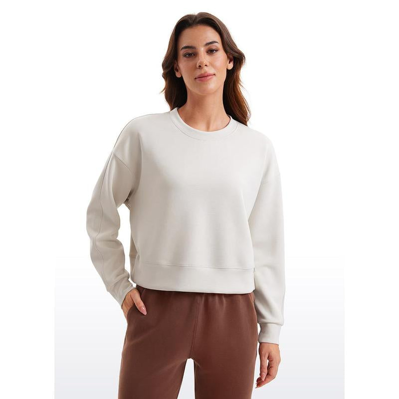 CRZ YOGA Womens Softaura Crewneck Sweatshirt Long Sleeve Workout Casual Pullover Basic Fall Tops