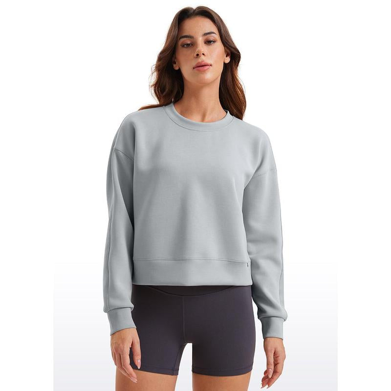 CRZ YOGA Womens Softaura Crewneck Sweatshirt Long Sleeve Workout Casual Pullover Basic Fall Tops