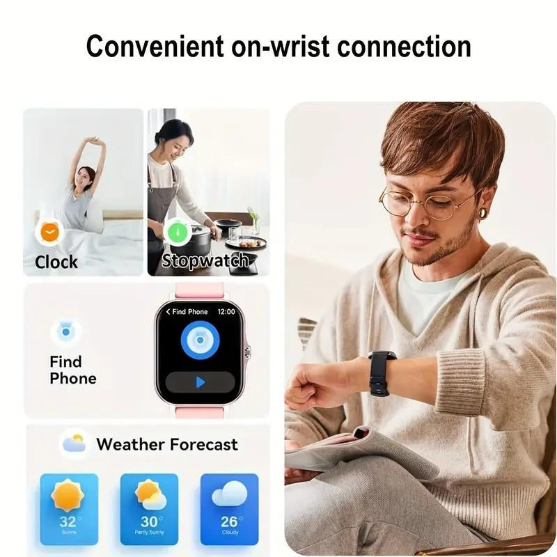 Smart Watch, Wireless Calling/Dialing, Multi Sport Mode, Call Reminder and Rejection, SMS Reminder, Message Reminder, Various APP Reminders