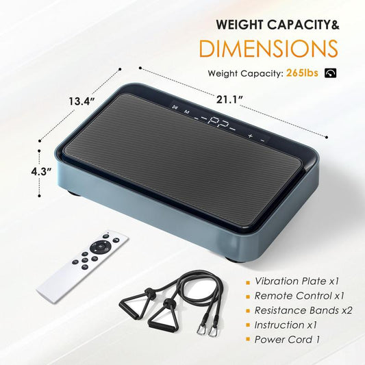 Mini Heavy Duty Vibration Platform – 450LBS Capacity- Home Exercise Must-Have. Activate Muscles, Boost Circulation + Resistance Bands Included,Home Gym Equipment Pedal Exerciser
