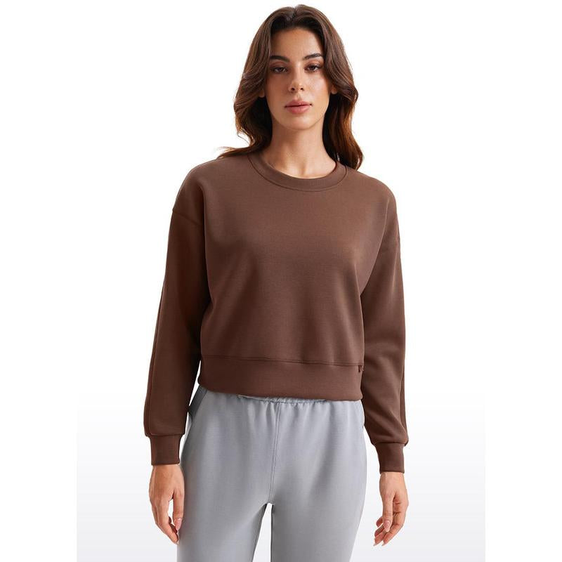CRZ YOGA Womens Softaura Crewneck Sweatshirt Long Sleeve Workout Casual Pullover Basic Fall Tops