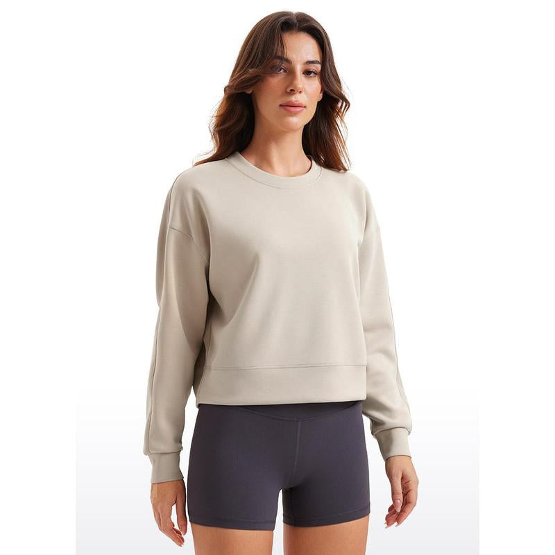CRZ YOGA Womens Softaura Crewneck Sweatshirt Long Sleeve Workout Casual Pullover Basic Fall Tops