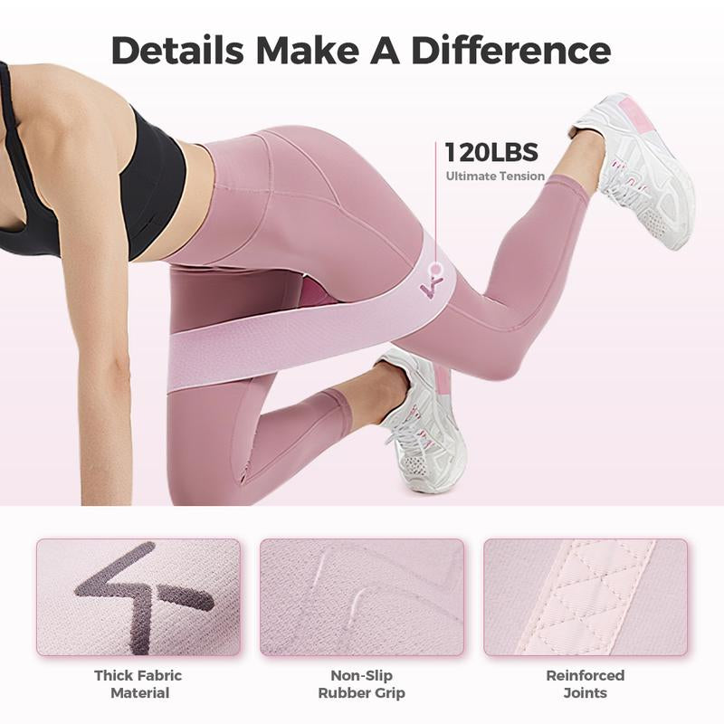 KEEP Fabric Resistance Bands for Legs and Butt, Fabric Exercise Loop Bands Yoga, Pilates, Rehab, Fitness and Home Workout, Strength Bands for Booty