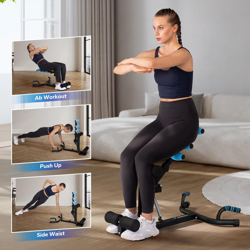 (Live Only)Special Link for Flash Sale MERACH Deep Squat Machine, Adjustable Glutes Workout for Home Gym Workout Training, Sit up Machine for Abs and Muscle Building, Abdominal Bench, Push up Fitness Equipment, Dealsforyoudays