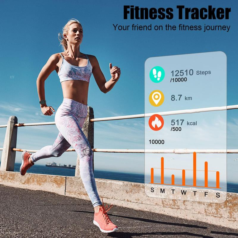 Smartwatch with Fashionable Touchscreen-Answers/Makes Calls,Message Notifications,Multifunctional Fitness Watch with over 100 Sport Modes,Customizable Watch Faces,Compatible with Iphone & Android, Activity Tracker Bluetooth Wearable Smartphone