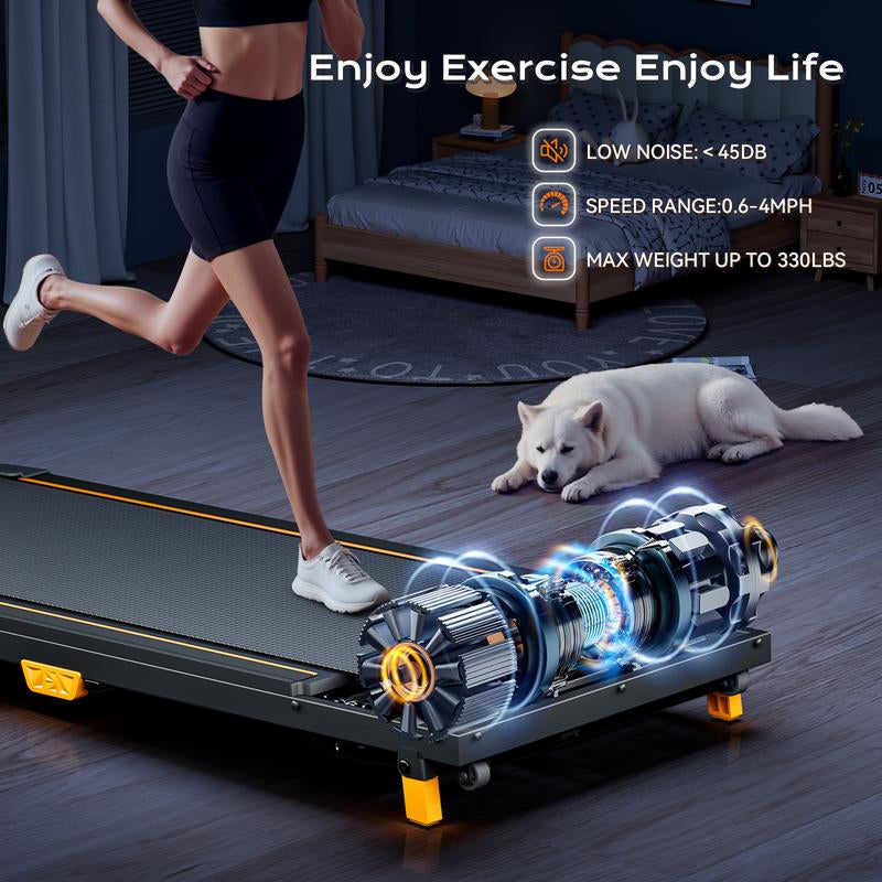 Bestgod Incline Treadmills Home, 330 Lbs Capacity, 3-In-1 under Desk Treadmill, Shock-Absorbing Quiet Walking Pad, Indoor Mini Exercise Equipment with Remote Control, Portable, Compact, Collapsible, with LED Display and Manual, Office Use, T1 Classic