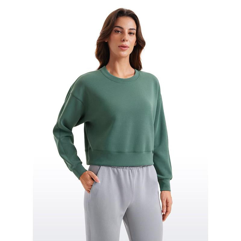 CRZ YOGA Womens Softaura Crewneck Sweatshirt Long Sleeve Workout Casual Pullover Basic Fall Tops