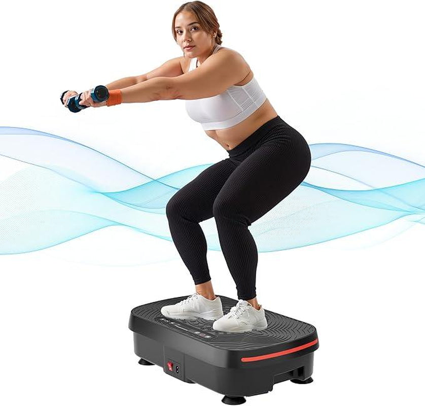 Mini Heavy Duty Vibration Platform – 450LBS Capacity- Home Exercise Must-Have. Activate Muscles, Boost Circulation + Resistance Bands Included,Home Gym Equipment Pedal Exerciser