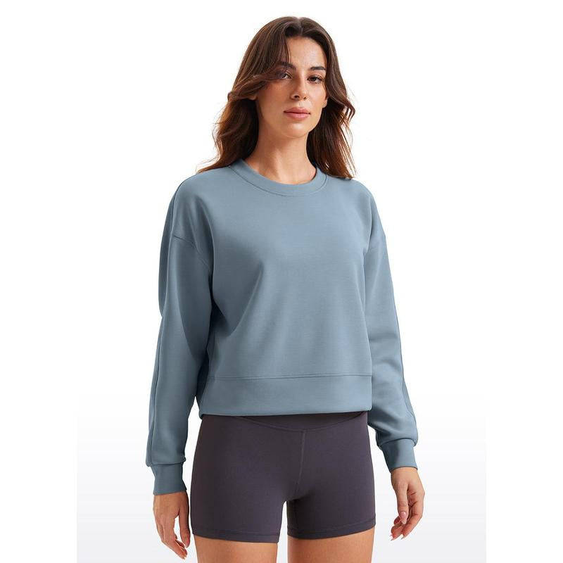 CRZ YOGA Womens Softaura Crewneck Sweatshirt Long Sleeve Workout Casual Pullover Basic Fall Tops