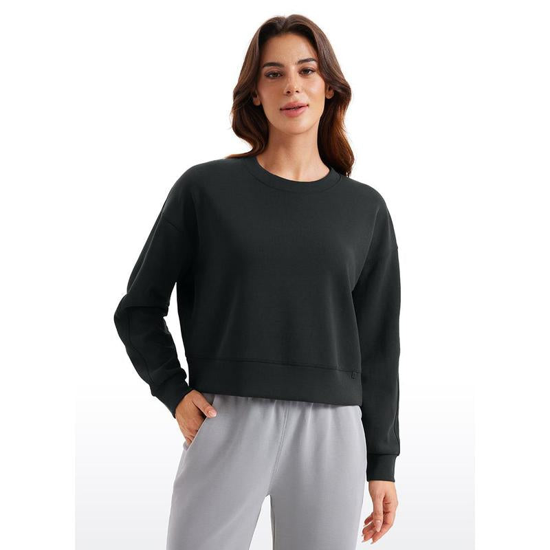 CRZ YOGA Womens Softaura Crewneck Sweatshirt Long Sleeve Workout Casual Pullover Basic Fall Tops