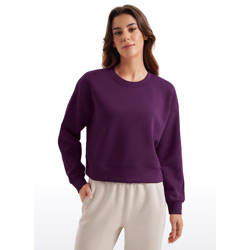 CRZ YOGA Womens Softaura Crewneck Sweatshirt Long Sleeve Workout Casual Pullover Basic Fall Tops