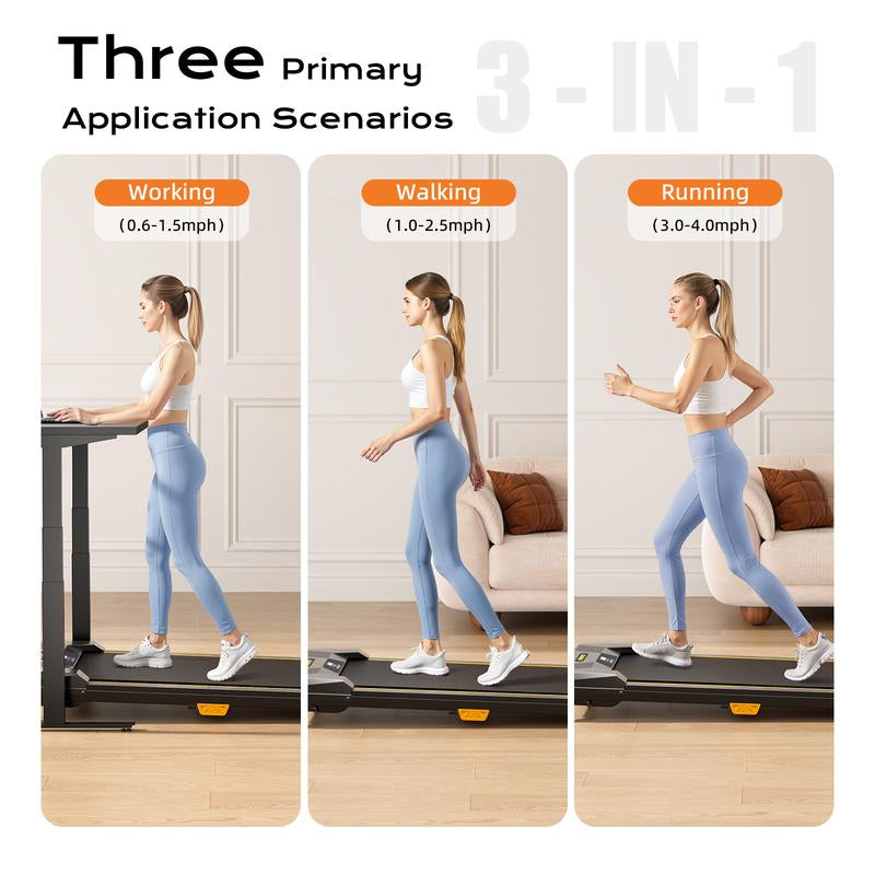 Bestgod Incline Treadmills Home, 330 Lbs Capacity, 3-In-1 under Desk Treadmill, Shock-Absorbing Quiet Walking Pad, Indoor Mini Exercise Equipment with Remote Control, Portable, Compact, Collapsible, with LED Display and Manual, Office Use, T1 Classic