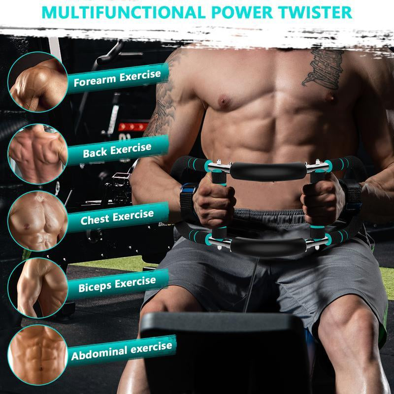 Twister Arm Trainer 60-120Lb Adjustable | Chest Shoulder Arm Workout Equipment | Portable Forearm Strengthener | Detachable Upper Body Fitness Machine for Home Gym & Daily Use