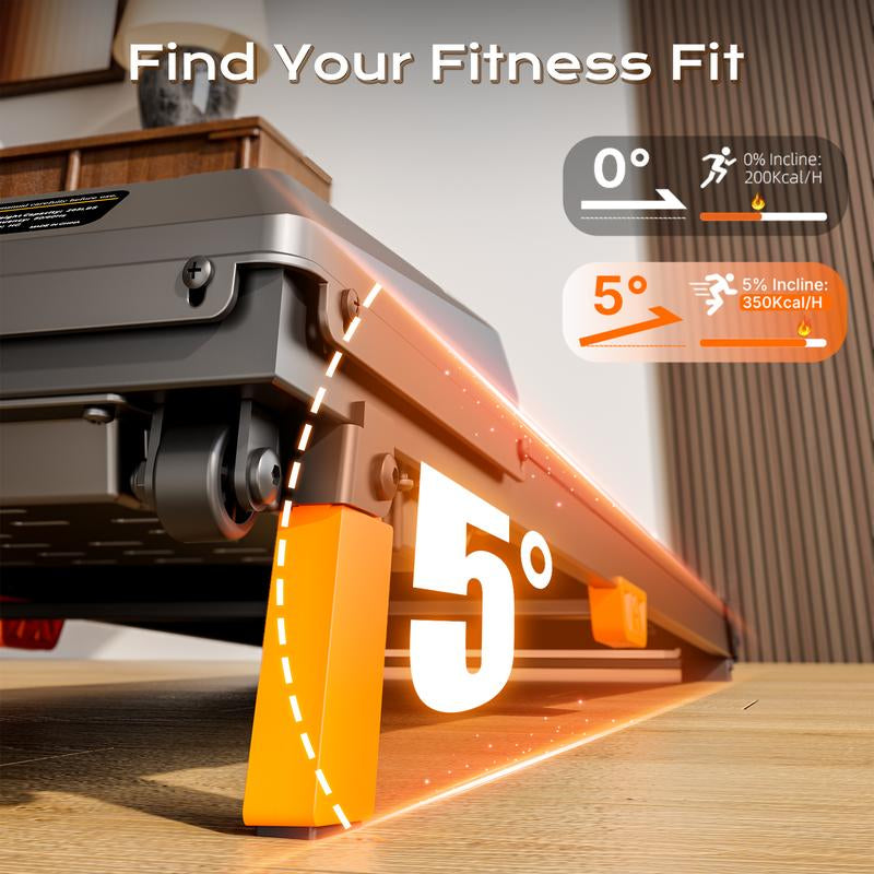 Bestgod Incline Treadmills Home, 330 Lbs Capacity, 3-In-1 under Desk Treadmill, Shock-Absorbing Quiet Walking Pad, Indoor Mini Exercise Equipment with Remote Control, Portable, Compact, Collapsible, with LED Display and Manual, Office Use, T1 Classic