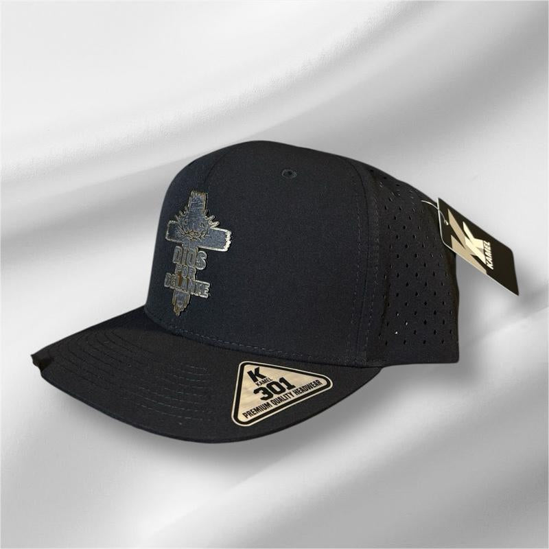 Dios Por Delante Black Snapback Hat with Red under Visor Unique Logo Design & Side Patch Polyester Material Comfortable for Any Occasion Style Casual Outing