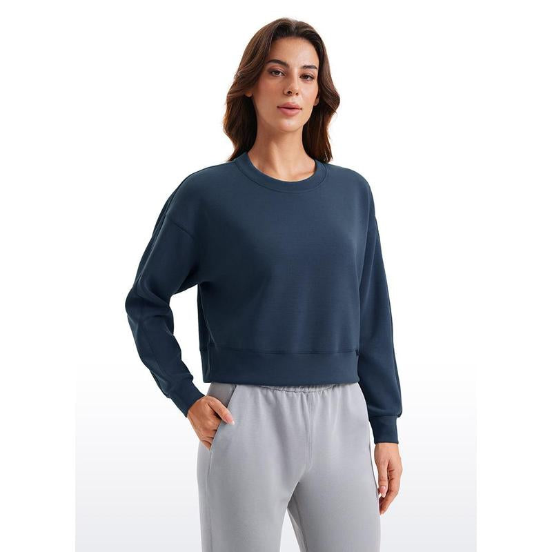 CRZ YOGA Womens Softaura Crewneck Sweatshirt Long Sleeve Workout Casual Pullover Basic Fall Tops