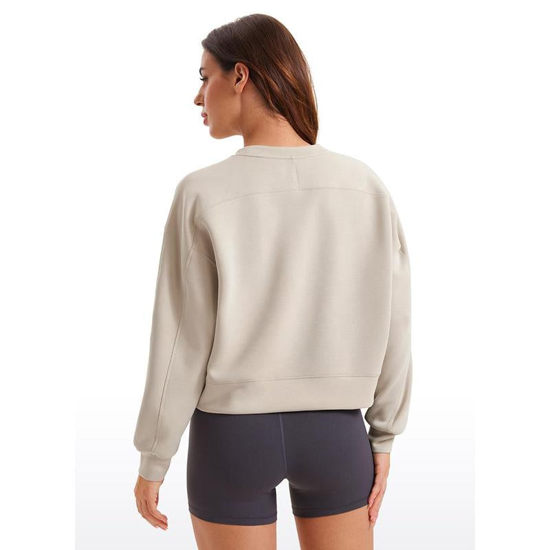 CRZ YOGA Womens Softaura Crewneck Sweatshirt Long Sleeve Workout Casual Pullover Basic Fall Tops