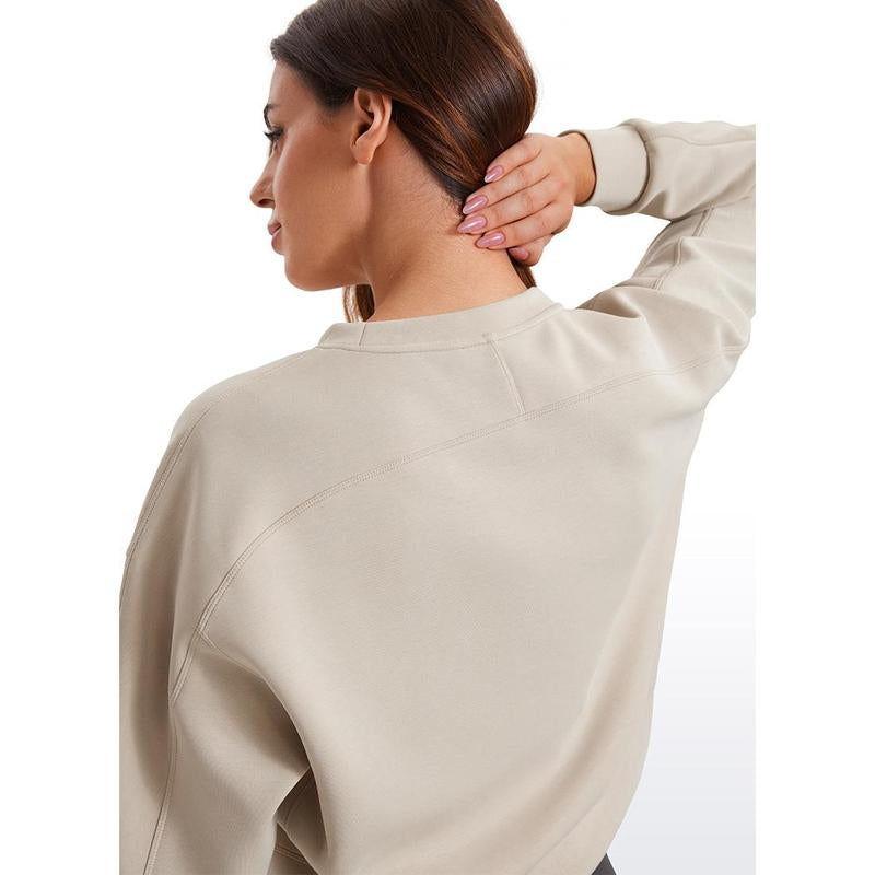 CRZ YOGA Womens Softaura Crewneck Sweatshirt Long Sleeve Workout Casual Pullover Basic Fall Tops