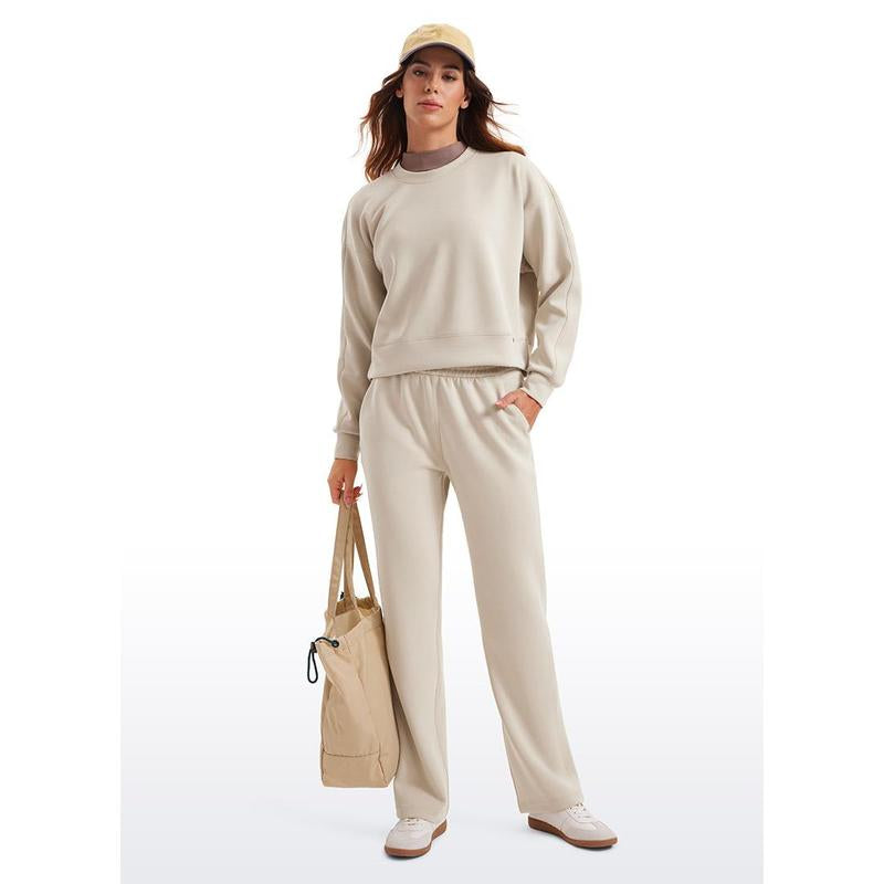CRZ YOGA Womens Softaura Crewneck Sweatshirt Long Sleeve Workout Casual Pullover Basic Fall Tops