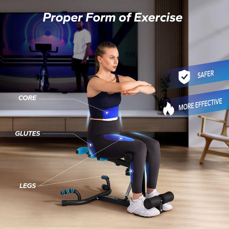 (Live Only)Special Link for Flash Sale MERACH Deep Squat Machine, Adjustable Glutes Workout for Home Gym Workout Training, Sit up Machine for Abs and Muscle Building, Abdominal Bench, Push up Fitness Equipment, Dealsforyoudays