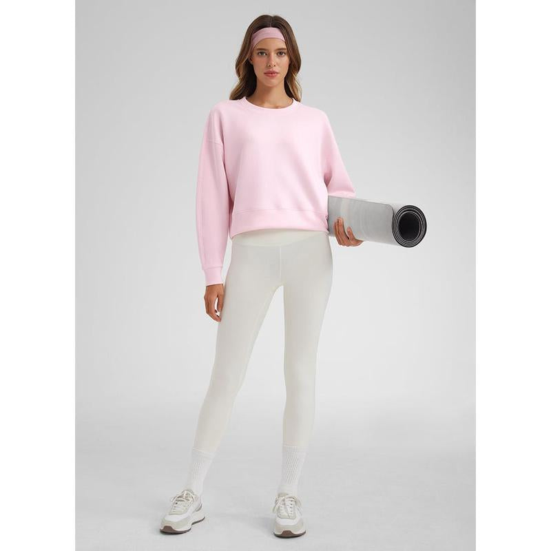 CRZ YOGA Womens Softaura Crewneck Sweatshirt Long Sleeve Workout Casual Pullover Basic Fall Tops
