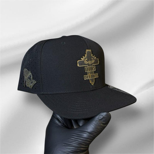 Dios Por Delante Black Snapback Hat with Red under Visor Unique Logo Design & Side Patch Polyester Material Comfortable for Any Occasion Style Casual Outing