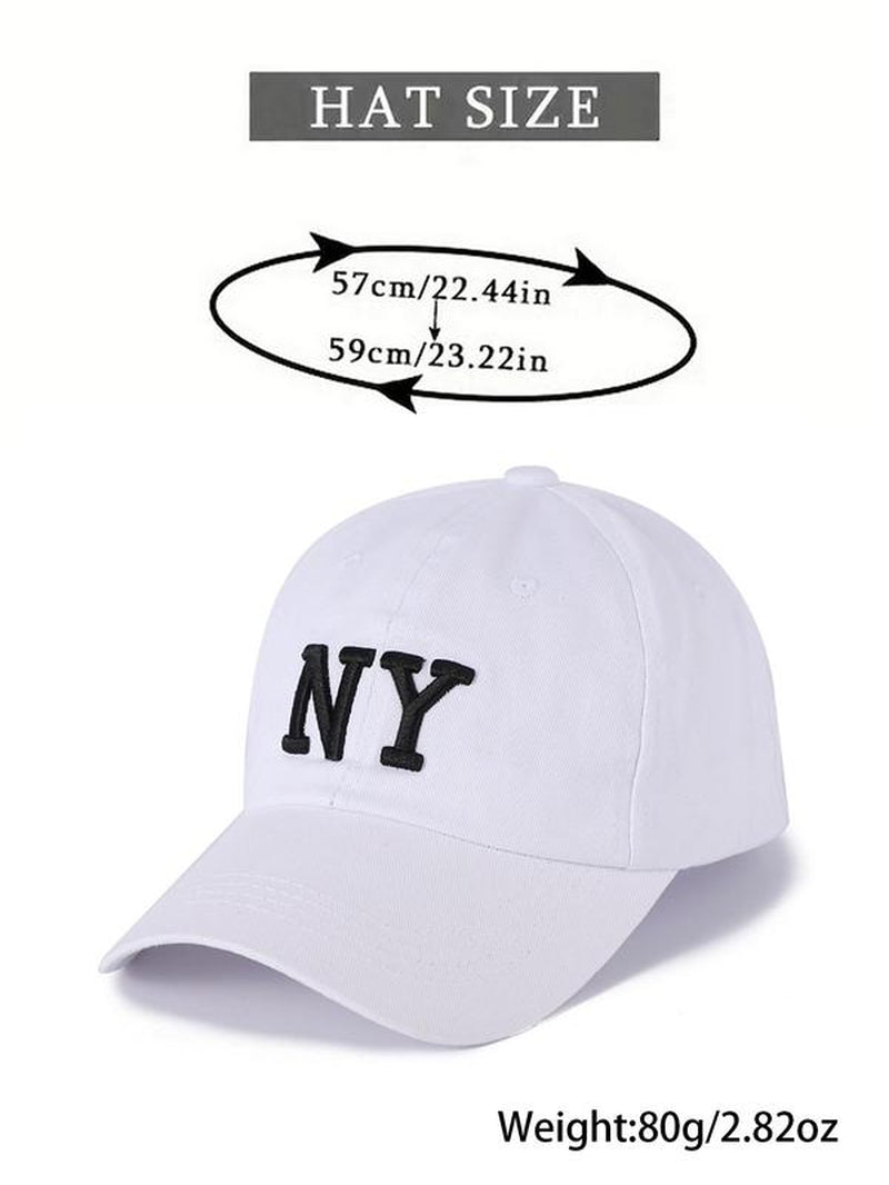 NY Embroidered Baseball Cap, Casual Outdoor Sun Hat for Men & Women, Adjustable Outdoor Sun Hat for Spring Autumn Travel Beach Vacation
