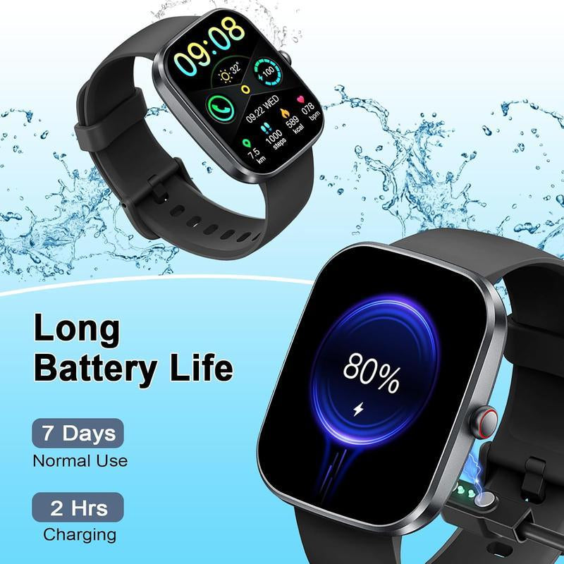 [Fall Deals] Tukio 2025 New 1.85" Stylish Touchscreen Digital Smartwatch with 100+ Exercise Modes Sleep Monitoring Daily Watch Dial Information Alerts Multifunctional Wearable Device for Holiday Gifts Smartphone
