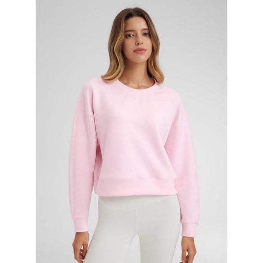 CRZ YOGA Womens Softaura Crewneck Sweatshirt Long Sleeve Workout Casual Pullover Basic Fall Tops